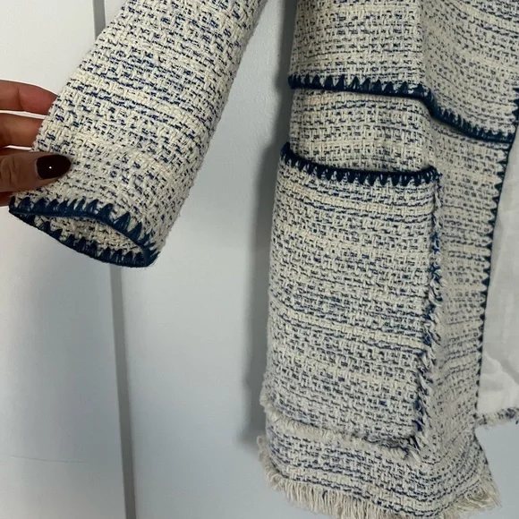 Zara Frayed Cotton Coat - Picture 4 of 8